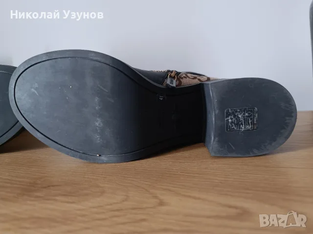 Оригинални дамски боти Gucci Jumbo GG Canvas Leather Boots, снимка 8 - Дамски боти - 55804964