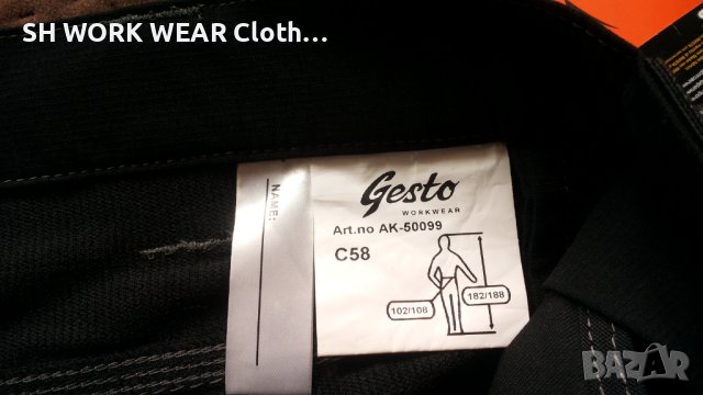 GESTO STRETCH Work Wear Trouser размер 58 / XXXL изцяло еластичен работен панталон W3-97, снимка 17 - Панталони - 42212726