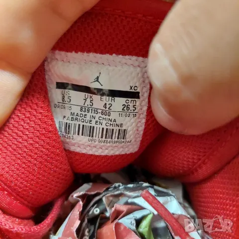 маратонки / кецове  Nike Air Jordan 1 Retro High Red Elephant номер 41 ,5-42, снимка 4 - Маратонки - 50352294
