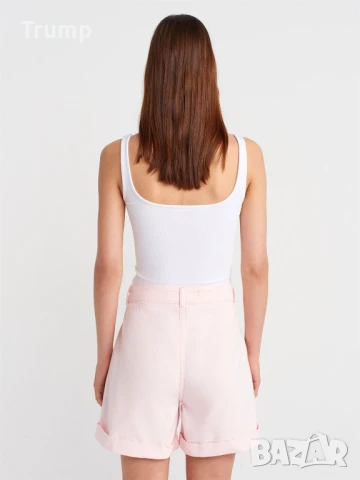 Високо качество Дънкови шорти с двойно плисиране и повдигане - розови, снимка 3 - Панталони - 51017855