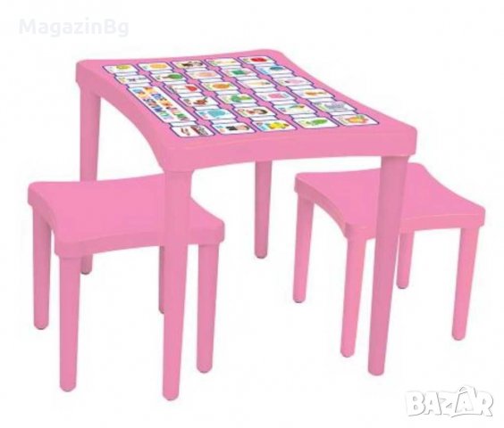 Детска Маса с два стола Масичка Чудесен Подарък , снимка 3 - Мебели за детската стая - 31415489