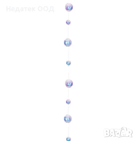 Коледни, Декоративни, Висящи топки, Сребро, 100 см