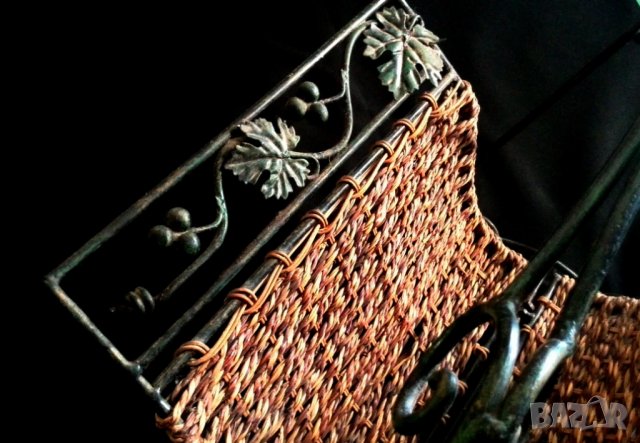 Кошница за вино от ковано желязо., снимка 5 - Антикварни и старинни предмети - 37138697