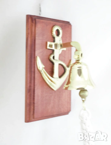 Камбана с котва от плътен месинг, полирана. , снимка 3 - Колекции - 54000357