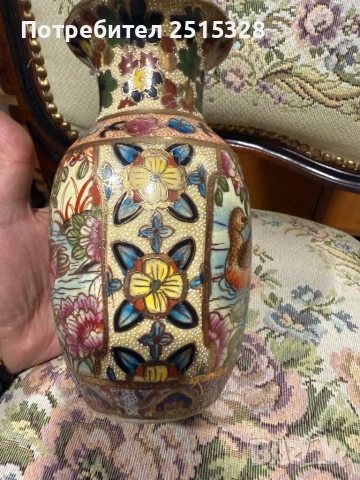красива стара китайска ваза ръчно рисувана, снимка 2 - Колекции - 52151300