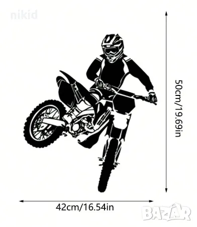 2 вид Мотор мотоциклет моторист скутер черен стикер за стена самозалепващ лепенка, снимка 2 - Други - 47842109