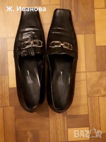 Продавам черни обувки, естествена кожа, 39 номер