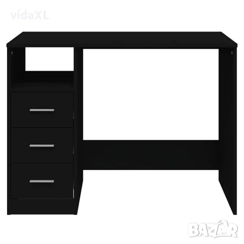 vidaXL Бюро с чекмеджета, черно, 102x50x76 см, инженерно дърво, снимка 4 - Бюра - 56147967