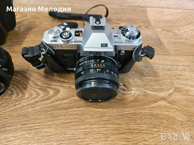 Фотоапарат Porst CR-5 + 2 обектива и калъф – Златната ера на японската оптика, снимка 6 - Фотоапарати - 55927411