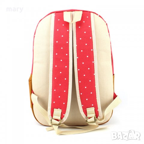 ЧЕРВЕНА РАНИЦА НА ТОЧКИ, снимка 2 - Раници - 31521058