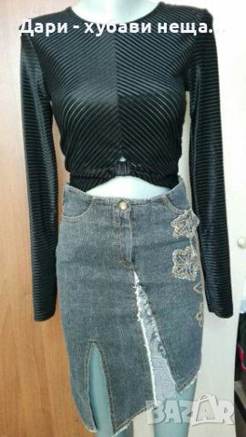 Черен фин топ - рипс, от плюш🍀❤XS,S,S/M❤🍀арт.4298, снимка 2 - Корсети, бюстиета, топове - 37024308