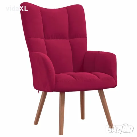 vidaXL Релакс стол, виненочервен, кадифе