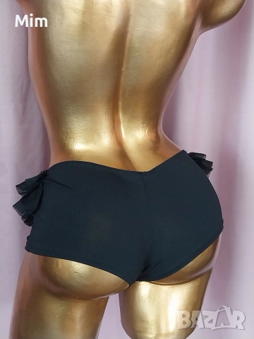 LEG AVENUE M / L Черна бикина с къдри и мъниста , снимка 2 - Бельо - 54170307