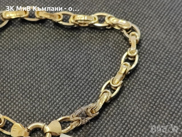 Златна мъжка гривна НАМАЧКАНА 6.1гр-14к, снимка 2 - Гривни - 52618548