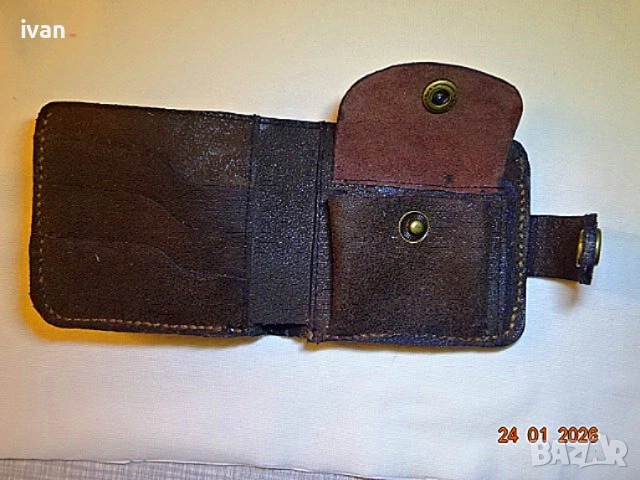 мъжки портфейл от естествена кожа /ръчна изработка/, снимка 5 - Портфейли, портмонета - 53210138