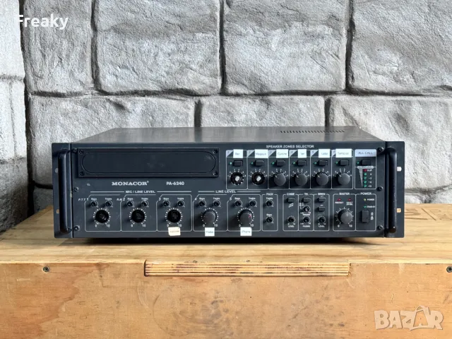 Стъпало  Monacor PA-6240 ELA Amp ,  6-зонoв моно миксер усилвател 240W