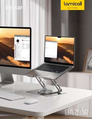 Поставка за лаптоп/таблет Lamicall, въртяща се на 360°, (10-17.3''), снимка 7 - Други - 51880427