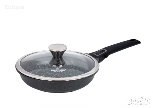 Тиган с капак Bohmann, 24 или 28см. 1.9л., Лят алуминий, Подвижна дръжка, Индукция