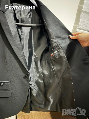 Официален мъжки костюм AGGRESSOR – елегантен черен смокинг, снимка 8 - Костюми - 53923096