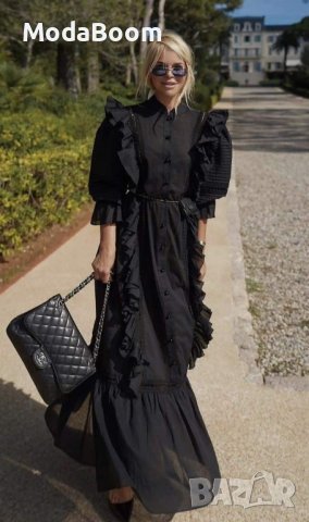 Дълга рокля без колан , снимка 2 - Рокли - 42470384