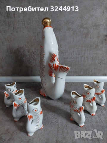 Руски порцеланов сервиз във формата на рибки, снимка 6 - Сервизи - 51614937