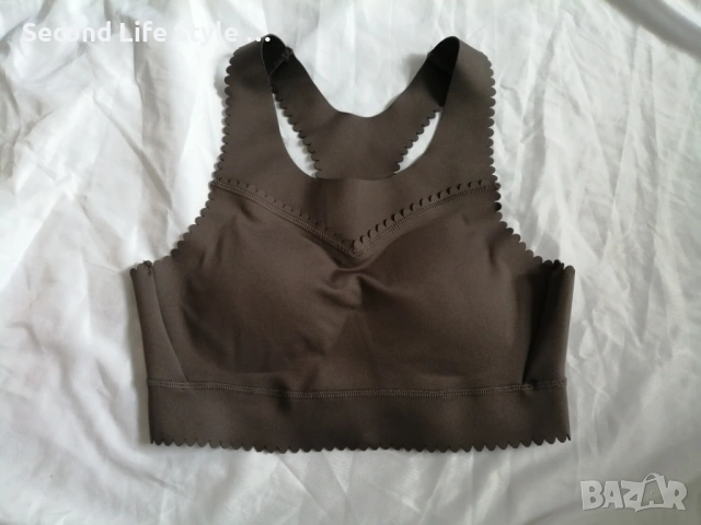 HKMX дамско спортно бюстиe р-р S в сив цвят; с подплънки