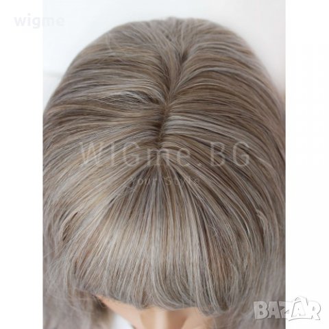 Дълга пеплно руса перука на вълни с бретон Алекса, снимка 4 - Аксесоари за коса - 30986770