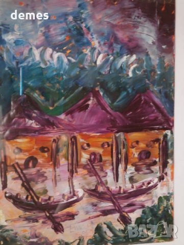  Атлантически океан-картина с маслени бои от Африка-1, снимка 2 - Картини - 31889983