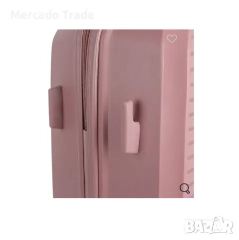 Куфар с колелца Mercado trade, 58л., Розов, снимка 5 - Куфари - 47412371