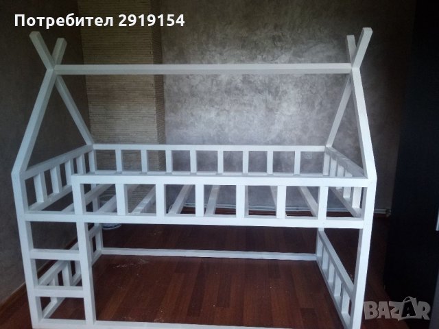 Двойно детско легло тип къщичка, снимка 4 - Спални и легла - 34049837