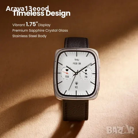 Смарт часовник Amazfit Active 2 Square NFC 43 мм – черен, снимка 3 - Смарт часовници - 55948608