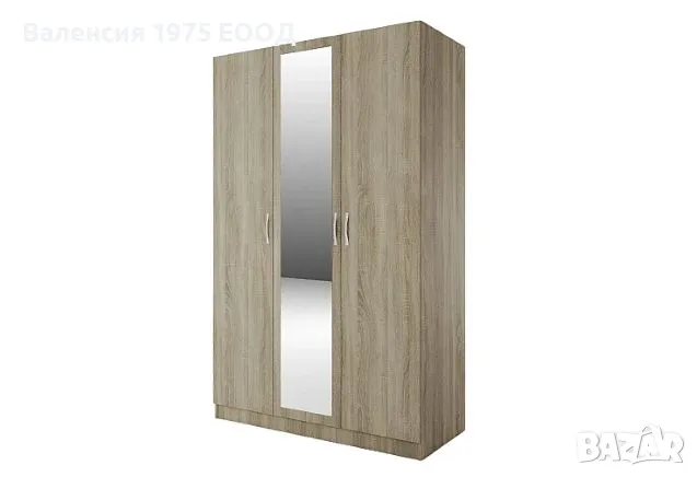 Трикрил гардероб с огледало Сити 1003 сонома, орех или комбинация бяло/ арвен