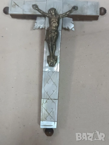 Стар кръст със седеф от Йерусалим , снимка 2 - Антикварни и старинни предмети - 53998061