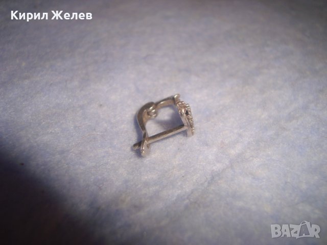 МАЛКА СРЕБЪРНА СКЪПОЦЕННА ОБЕЦА СРЕБРО 925 АНГЛИЯ с ЭАСЕТИРАНИ ЦИРКОНЧЕТА 28790, снимка 8 - Обеци - 37300299