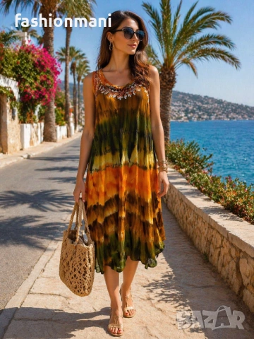 Индийски рокли 18 цвята – код 1397, снимка 8 - Рокли - 49665143