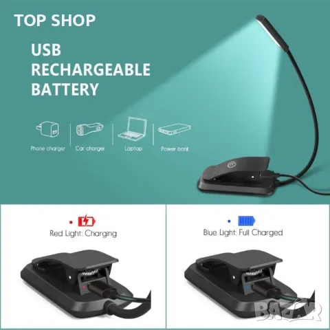 OMERIL LED ЛАМПА ЗА КНИГА, снимка 4 - Лед осветление - 48483679