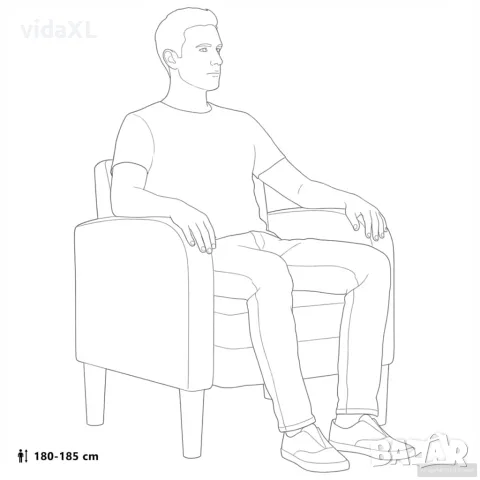 vidaXL Разтегателен диван с подлакътници тъмносив 54см изкуствена кожа, снимка 9 - Дивани и мека мебел - 56147488