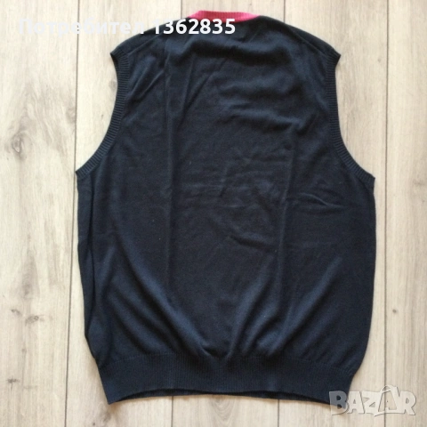 оригинален син памучен пуловер без ръкави PLAYLIFE размер XL от Италия, снимка 5 - Пуловери - 53203640