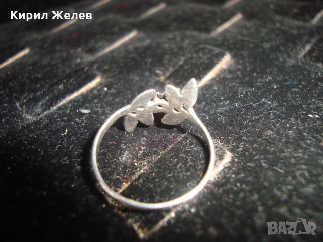 ФЛОРАЛЕН НЕЖЕН БЕЛ ЕПОК СТИЛ СРЕБЪРЕН АРТ ПРЪСТЕН с ИНКРУСТИРАН СКЪПОЦЕНЕН ЦИРКОН 17637, снимка 7 - Антикварни и старинни предмети - 31557471