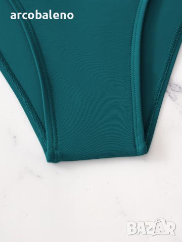 Дамски бански костюм с висока талия от три части с тропически принт, 3цвята , снимка 9 - Бански костюми - 40740064