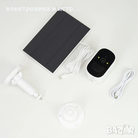 Външна безжична камера за наблюдение с батерия и соларен панел , снимка 4 - Камери - 53229221