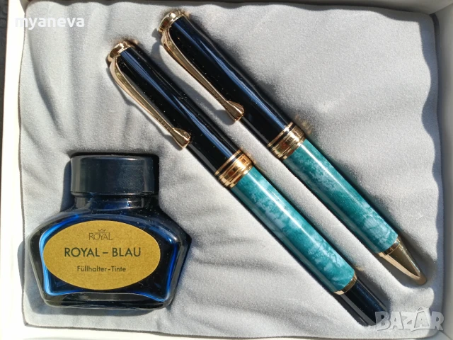 Елегантен комплект за писане от Tchibo Royal, включващ  писалка и химикалка с vintage дизайн., снимка 2 - Ученически пособия, канцеларски материали - 51108698