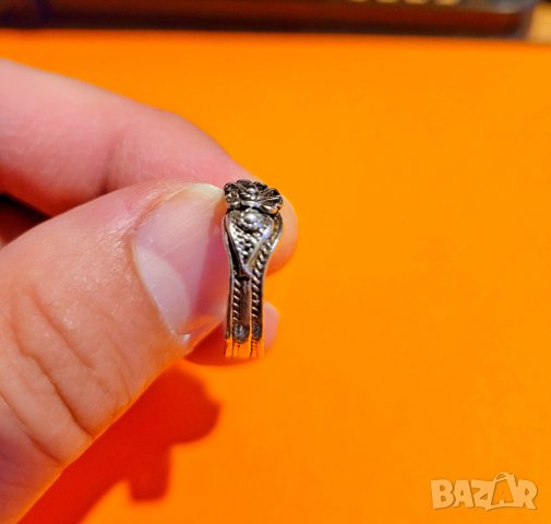 Стар дамски сребърен пръстен с цвете - филигран - красота за твоята ръка сребро, снимка 5 - Пръстени - 36844900