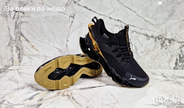 Nike Мъжки Черни Маратонки Със Златист Акцент👟Мъжки Спортни Обувки Код P1197