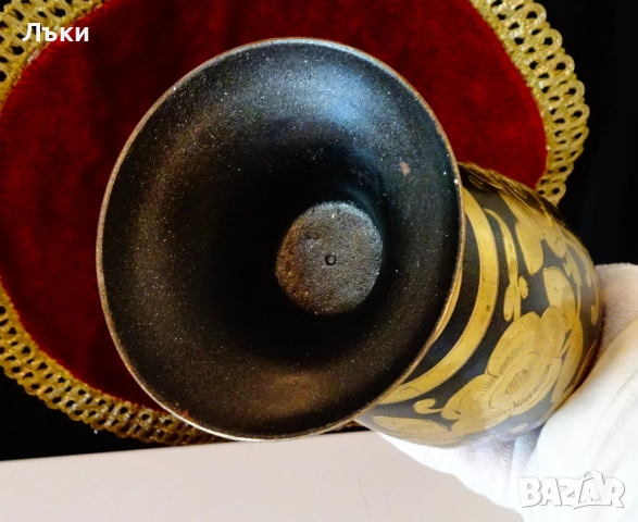 Бронзова ваза,позлата,емайл,38 см.,870 гр. , снимка 9 - Вази - 51635964