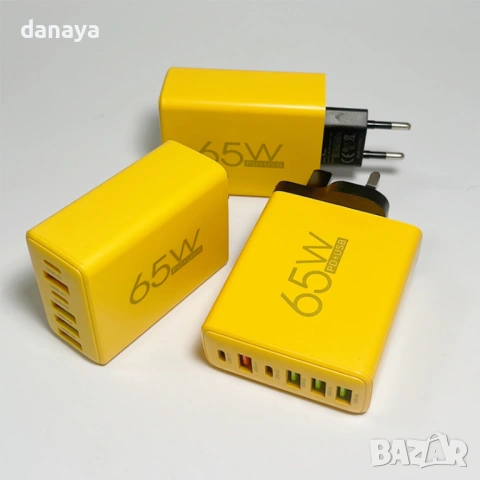 6000 Мощно зарядно 65W PD USB Type C с много портове, снимка 4 - Оригинални зарядни - 54191153