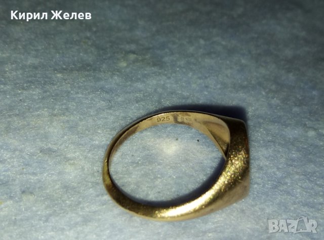 МАРКОВ ПОЗЛАТЕН СРЕБЪРЕН ПРЪСТЕН СРЕБРО 925 ДИЗАЙНЕРСКИ КЛАСИЧЕСКИ СТИЛЕН МОДЕЛ 31178, снимка 7 - Пръстени - 42452976