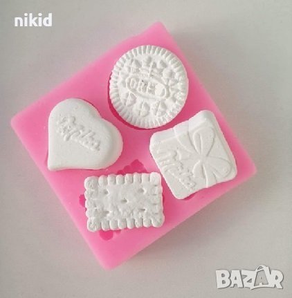 4 бр Милка Оре о орео oreo Milka Ore o бисквитка бонбон шоколад силиконов молд форма фондан гипс, снимка 2 - Форми - 34530870