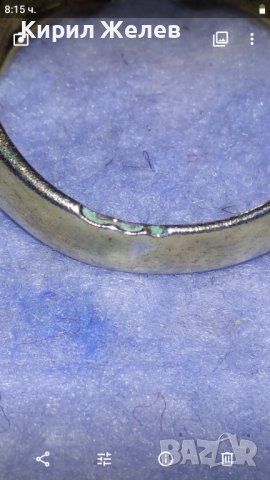 СТАР ПОЗЛАТЕН МЕДЕН СКЪПОЦЕНЕН РЯДЪК КУХ ПРЪСТЕН с ПЪЛНЕЖ от ЗЕЛЕНА ЕМАЙЛ-ПАСТА За КОЛЕКЦИЯ 19652, снимка 9 - Антикварни и старинни предмети - 39759914