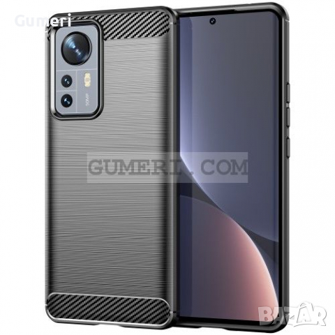 Xiaomi 12 Pro - Противоударен Силиконов Гръб - Карбон